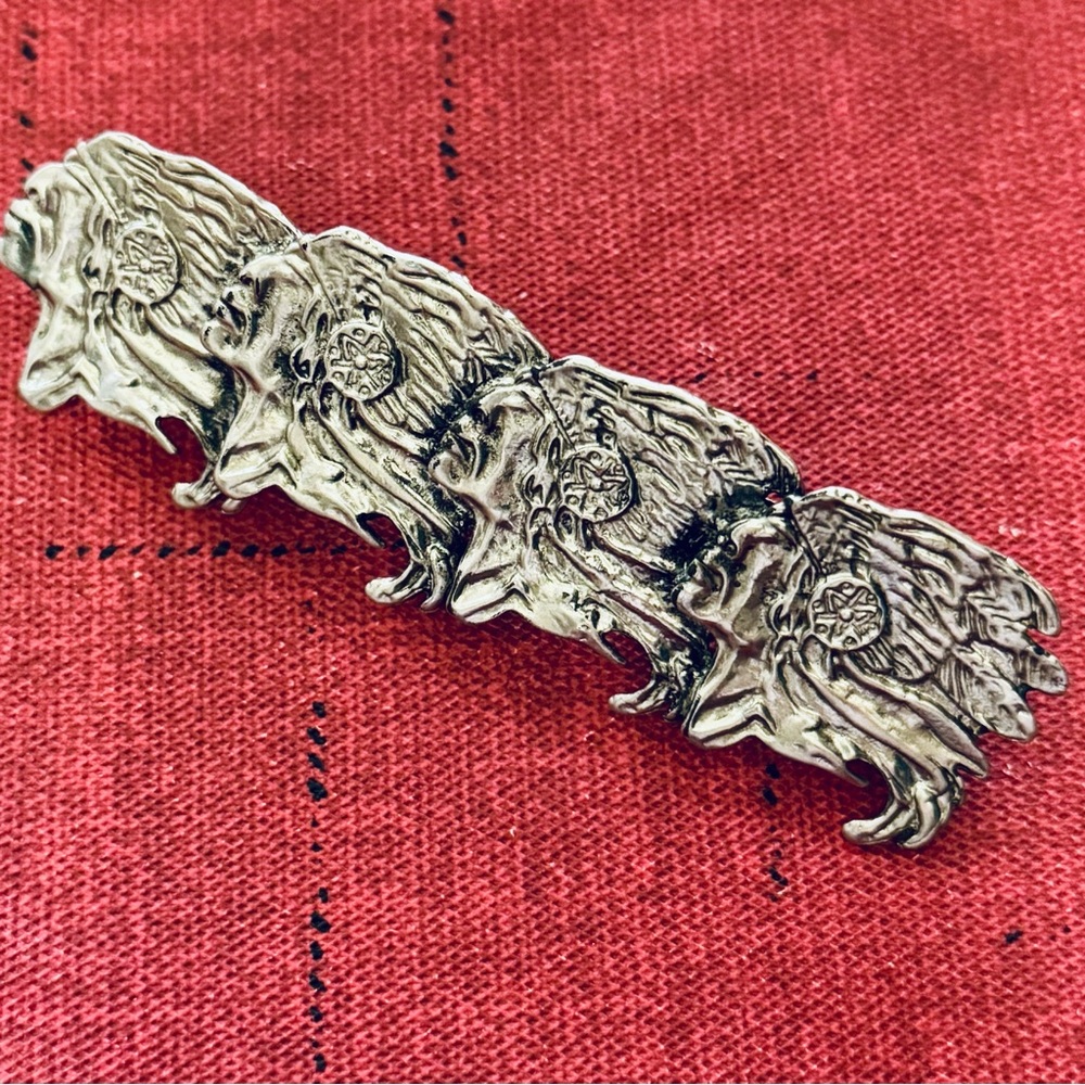 Silver-Tone Tribal Design Hair Clip